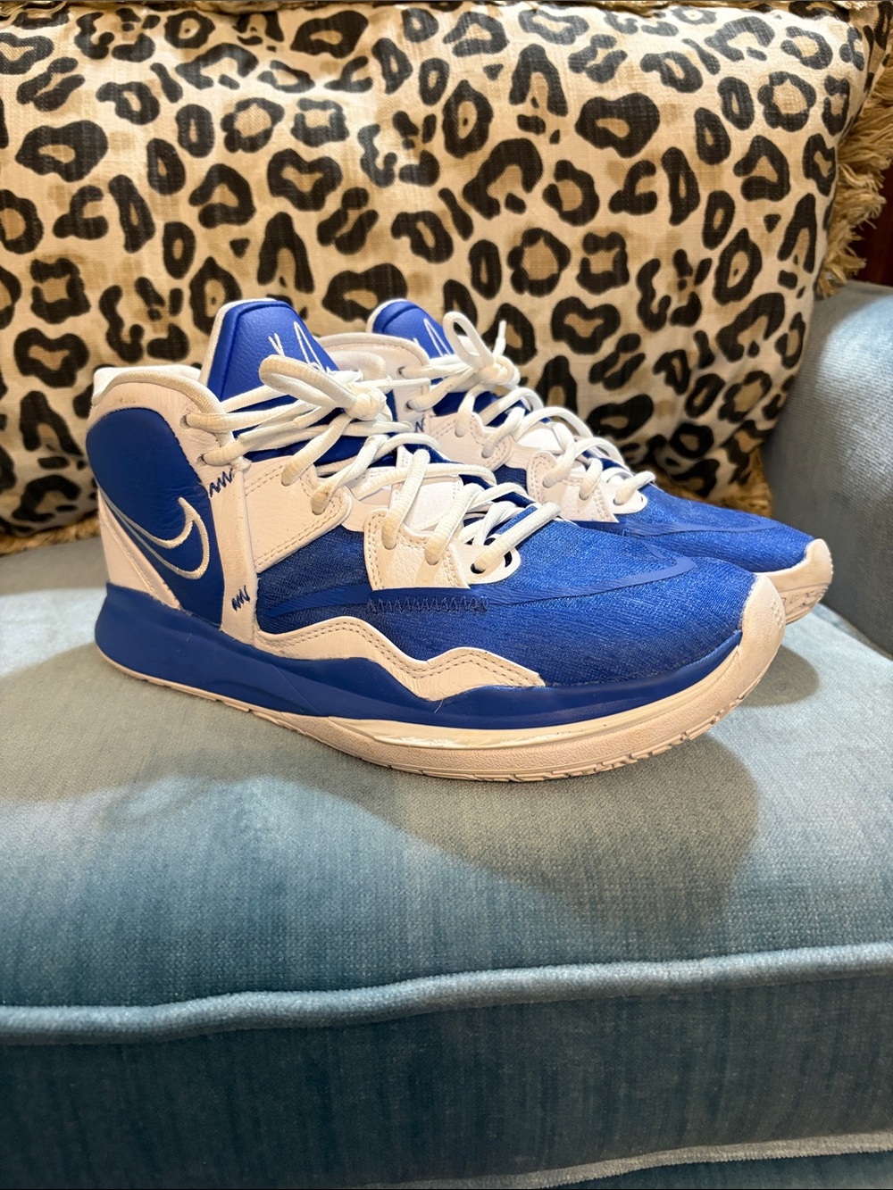 Kyrie Irving Nike White and Blue Trainer/Basketball shoe